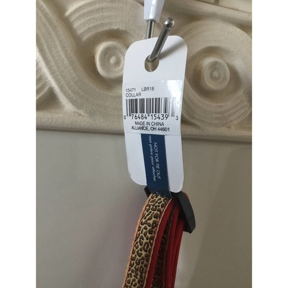 Coastal Ribbon Leopard Print 12" To 18"  Dog Collar New - Picture 3 of 4